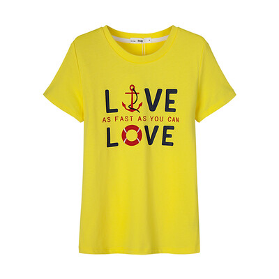 

Semir T-shirt short-sleeved T-shirt female round neck shirt embroidery printing students 12216000011 light gray l