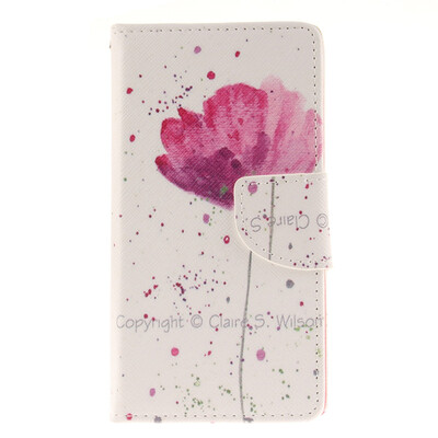 

Purple orchid Design PU Leather Flip Cover Wallet Card Holder Case for LG G4c/G4 Mini