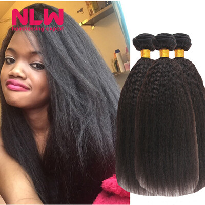 

Kinky Straight Hair Black Girl Lady Friendly Remy Kinky Straight Hair Weave 8A Malaysian Virgin Hair 4 Bundles Free Drop Shipping