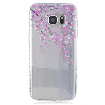 

Peach blossom Pattern Soft Thin TPU Rubber Silicone Gel Case Cover for SAMSUNG GALAXY S7 Edge