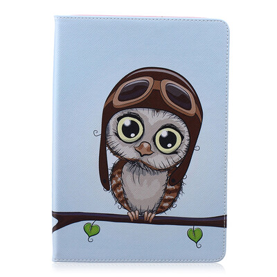 

Owl Style Embossing Classic Flip Cover with Stand Function and Credit Card Slot for iPad Air/5