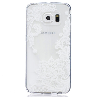 

Lace flowers Pattern Soft Thin TPU Rubber Silicone Gel Case Cover for SAMSUNG GALAXY S6 Edge
