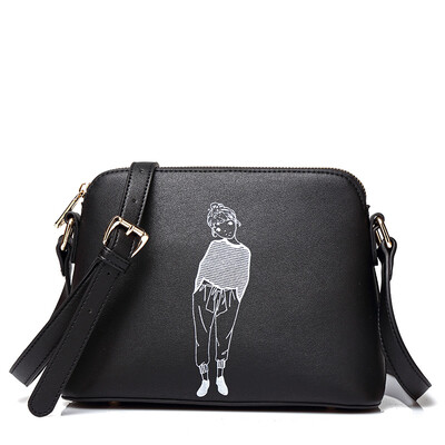 

Langsha LangSha bag new shoulder bag mini shell bag wild Messenger bag L1266-1B black