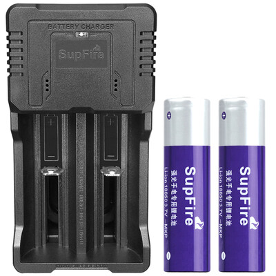 

supfire интеллектуальный USB зарядник+18650 синяя литиевая батарея