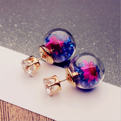 

MyMei Fashion Women Lady Elegant Flower Rhinestone Ear Stud Earrings