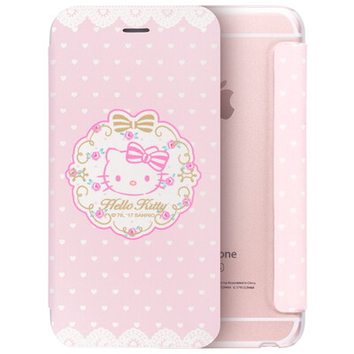 

Плюс отличная серия Hello Kitty iPhone6 ​​/ 6с раскладушка оболочки / защитный рукав милый мультфильм флип кожаный венок Katie