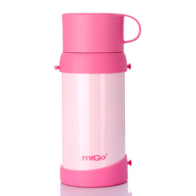 

MiGo children&39s stainless steel insulation pots primary school students baby kettle vacuum portable large capacity cute dual-use water cup sweet powder