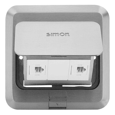 

Simon SIMON ground plug-in floor socket pop-up phone plus network socket metal silver TD120F19H