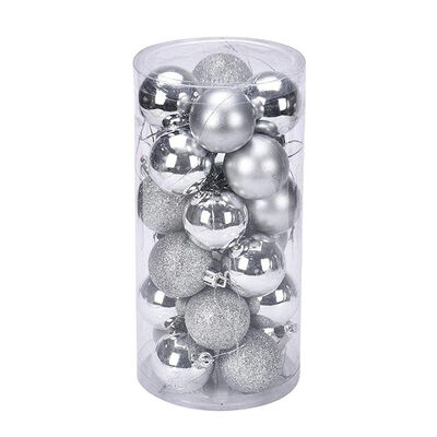 

MyMei 24 PCs Balls Plastic Christmas Tree Decorations Holiday Party Charms Festival Ornaments Decor