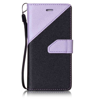 

Black + light purple Design PU Leather Wallet Case Classic Flip Cover with Stand Function and Credit Card Slot for IPHONE 7
