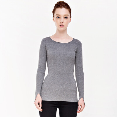

UR Charm Женская кружева с длинным рукавом вязаная футболка WGS2R9BB2000 Medium Grey XL
