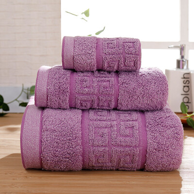 

Covator towel towel suit Classical letter AB yarn thick cotton square towel towel towel set 1 bath 1 side 1 square three sets - simple JUDB01 coffee color