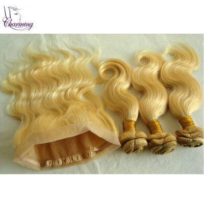 

613 Blonde Lace Frontal Blonde Brazilian Hair 360 Lace Frontal Closure Band Virgin Hair 360 Lace Frontal With Baby Hair