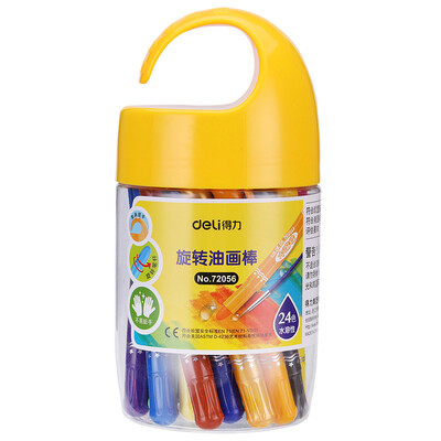 

Efficient deli 72056 water-soluble washable 24-color rotary oil painting stick oil painting pen barrels