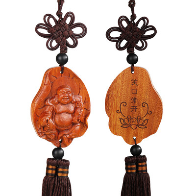 

【Jingdong Supermarket】 flower set set car pendant auspicious wishful dragon pattern security card car hanging jewelry rosewood carving safe feng shui home pendant HM17N09