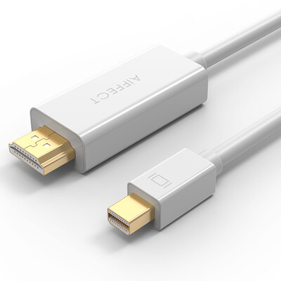

AIFFECT HTH41-WR18 Mini Displayport to HDMI conversion line mini DP high-definition line MacBook lightning interface access TV 4K version of white