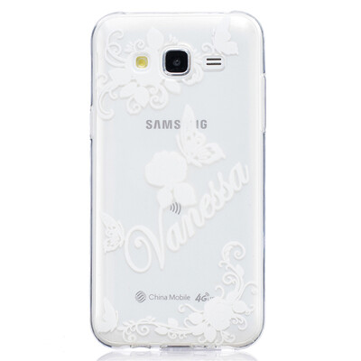 

White butterfly Pattern Soft Thin TPU Rubber Silicone Gel Case Cover for SAMSUNG GALAXY J5