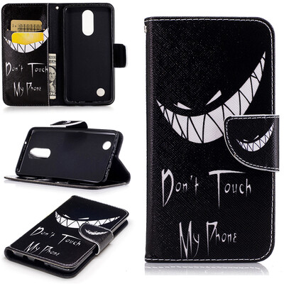 

Smile Design PU Leather Flip Cover Wallet Card Holder Case for LG K8 2017