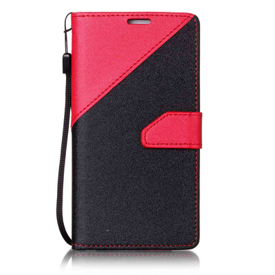 

Black + red Design PU Leather Wallet Case Classic Flip Cover with Stand Function and Credit Card Slot for Samsung Galaxy S6