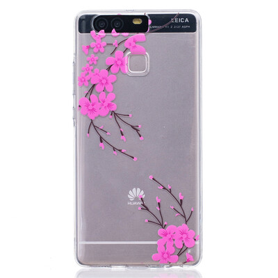 

Diagonal flower Pattern Soft Thin TPU Rubber Silicone Gel Case Cover for HUAWEI P9