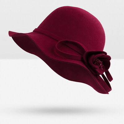 

WISHCLUB 2017 Women's Fedoras Winter Dome Wool Hats For Women Floral Casual Brand