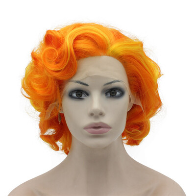 

Iwona Synthetic Hair Lace Front Short Curly Orange Wig