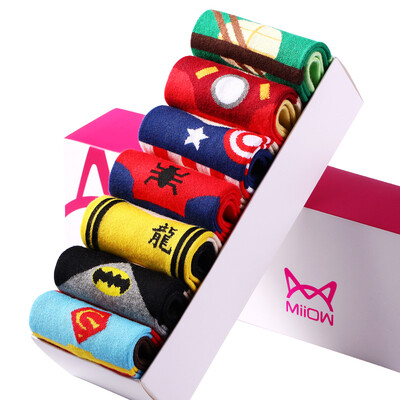 

[Супермаркет] Jingdong Cat Люди (MiiOW) мужские носки в трубке носки мультипликационного героя тема цвета смешивание семи пар мужского