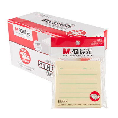 

Morning M & G YS-125 square horizontal line self-adhesive note paper stickers stickers stickers easy stickers affixed 88 pages 20 of 76 76mm