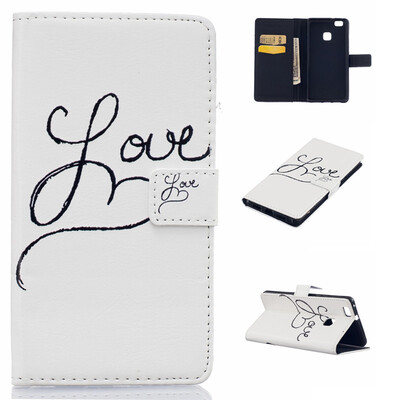 

Love Design PU Leather Flip Cover Wallet Card Holder Case for HUAWEI P9 Lite