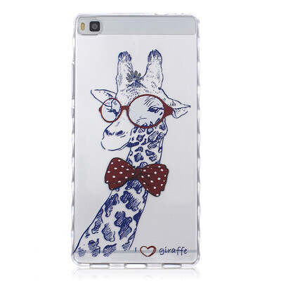 

Giraffe Pattern Soft Thin TPU Rubber Silicone Gel Case Cover for HUAWEI P8