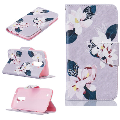 

Gray lily Design PU Leather Flip Cover Wallet Card Holder Case for LG K10