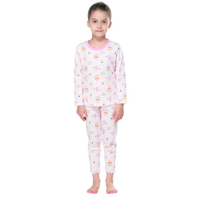 

Red beans (Hodo) girls underwear suit large children cartoon printing autumn clothes Qiuku home service pajamas HD6018 rose 170