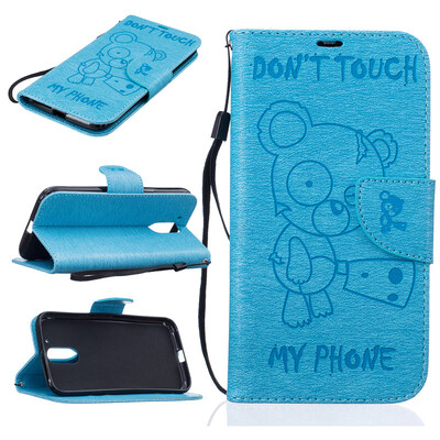 

Light Blue Bear выбитый PU кожаный бумажник чехол Классический откидная крышка с подставкой Функция и слот кредитной карты для Len