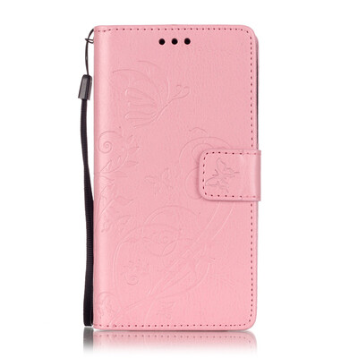 

Pink Flower Design PU Leather Flip Cover Wallet Card Holder Case for NOKIA N535