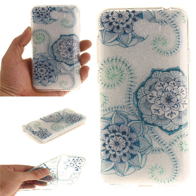 

Blue&green dream flower Pattern Soft Thin TPU Rubber Silicone Gel Case Cover for Huawei Y5 II