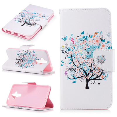 

Small tree Design PU Leather Flip Cover Wallet Card Holder Case for HUAWEI Mate 9