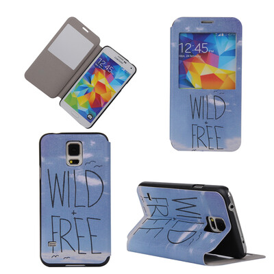

Wild Free Design Кожа PU откидной крышки Кошелек для карты Держатель чехол для Samsung Galaxy S5