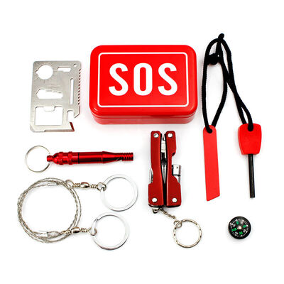 

BZN Outdoor Survival Kit-- Compass, Flintstone, whistle, Multifunction Tool Card