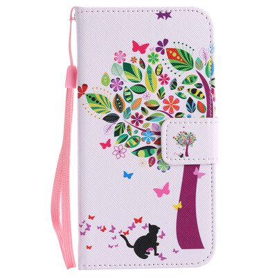 

Tree&Cat Design PU Leather Flip Cover Wallet Card Holder Case for Google Pixel