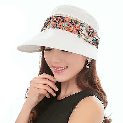 

Lan Shiyu M4008 sun hat female spring&summer folding sunscreen sun hat white