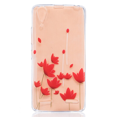 

Red flower Pattern Soft Thin TPU Rubber Silicone Gel Case Cover for Lenovo A6000