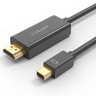 

(AIFFECT) HTH41-BR18 Mini Displayport to HDMI конверсионная линия мини-DP линия высокой четкости MacBook молния интерфейс доступа ТВ 4K версия черного