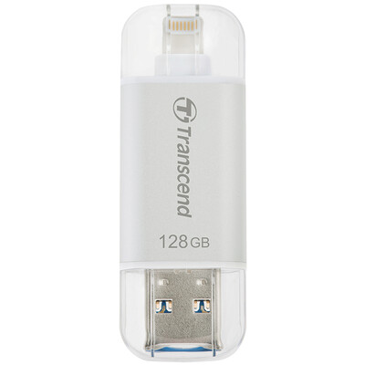 

Transcend (Transcend) 128GBJDG300 Apple, телефон флэш-диск телефона спутник Lightning, официальная сертификация серебряный USB 3.1 двойной клеммного MF компании Apple
