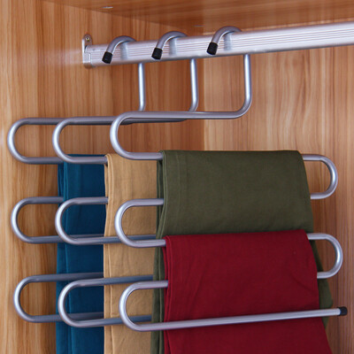 

Jingdong Supermarket Ou Runzhe S-type multi-functional iron trousers hanging hanger 3 only installed