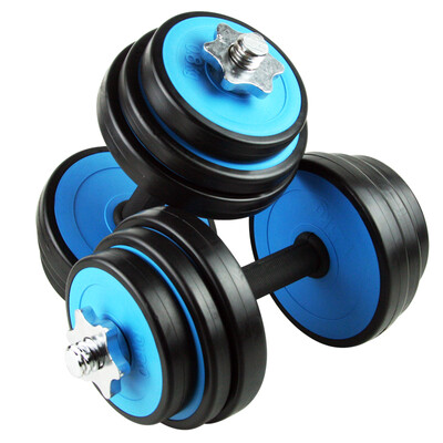 

Chengyue dumbbell barbell 15 kg kg blue removable natural color plastic men and women sports fitness equipment CY-123