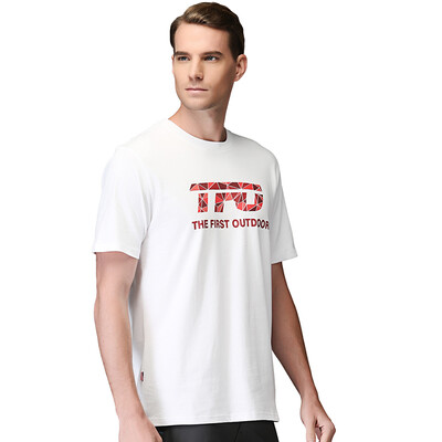 

THE FIRST OUTDOOR T-shirt sweat breathable leisure outdoor short-sleeved T-shirt 611623 male flower gray M code