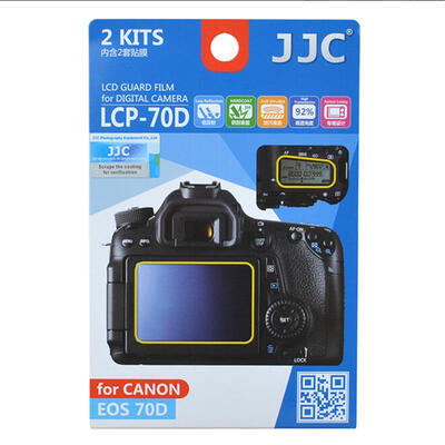 

JJC LCP-70D Canon EOS 70D dedicated camera film screen protective film shoulder screen film high permeability through scratch screen protective film 2 sets