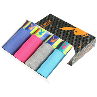 

Playboy men&39s underwear flat angle pants bamboo fiber underwear male solid color waist comfortable breathable underwear 4 gift box XXXL 185110
