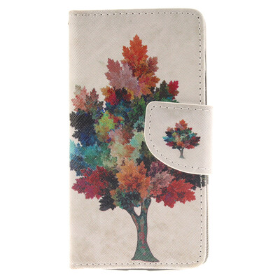 

Colorful tree Design PU Leather Flip Cover Wallet Card Holder Case for LG Leon