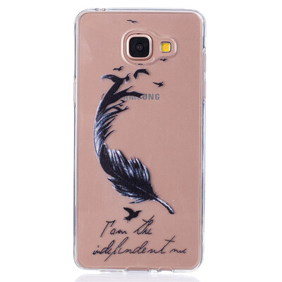 

Black feathers Pattern Soft Thin TPU Rubber Silicone Gel Case Cover for SAMSUNG GALAXY A5 2016/A510